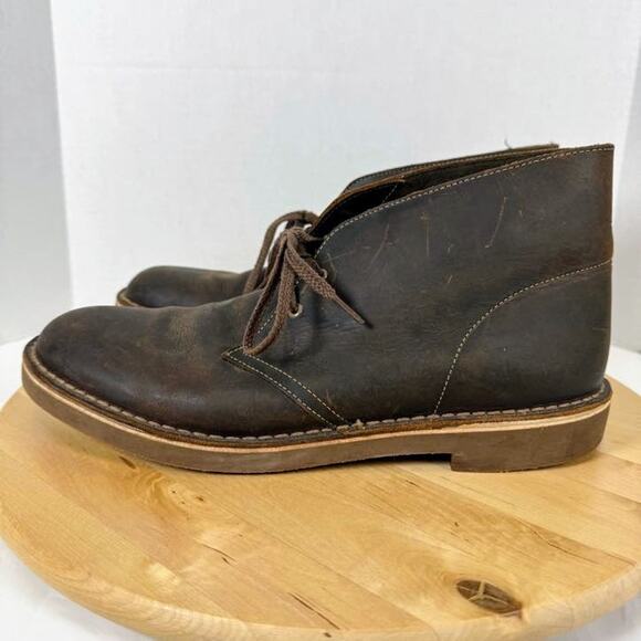 Clarks Bushacre 2 Chukka Leather Boot Dark Brown Men Size 10.5 M - Picture 1 of 8